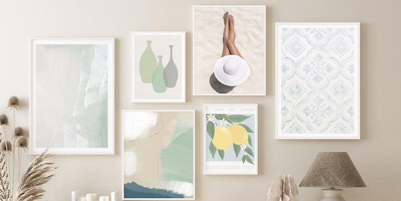 Beach photography wall art gallery wall.