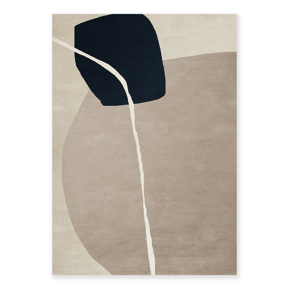 Black Stone Abstract Wall Art - Neutral and Modern