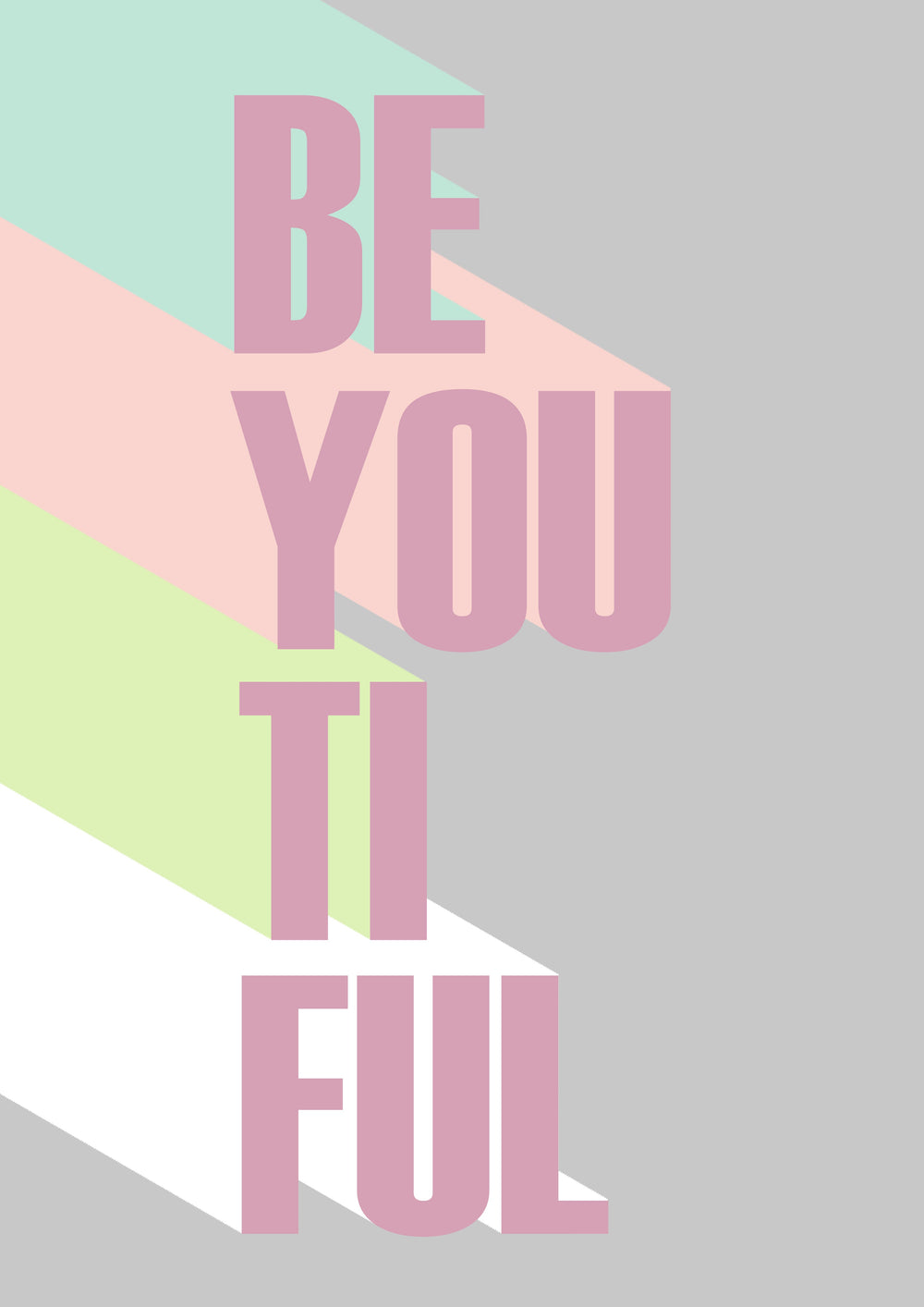 Be-you-tiful Pop Art Typography Wall Art - Fun and fresh