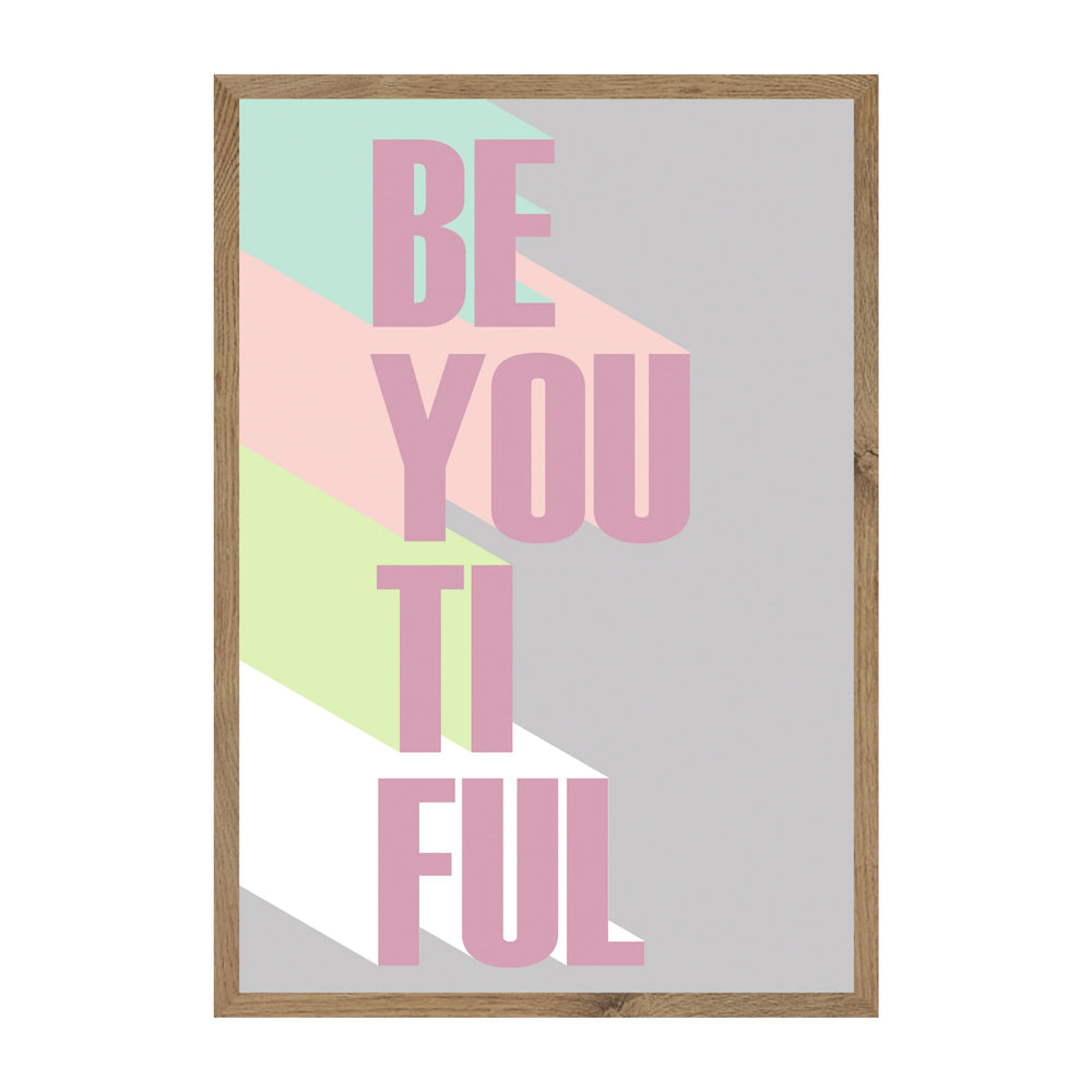 Be-you-tiful Pop Art Typography Wall Art - Fun and fresh
