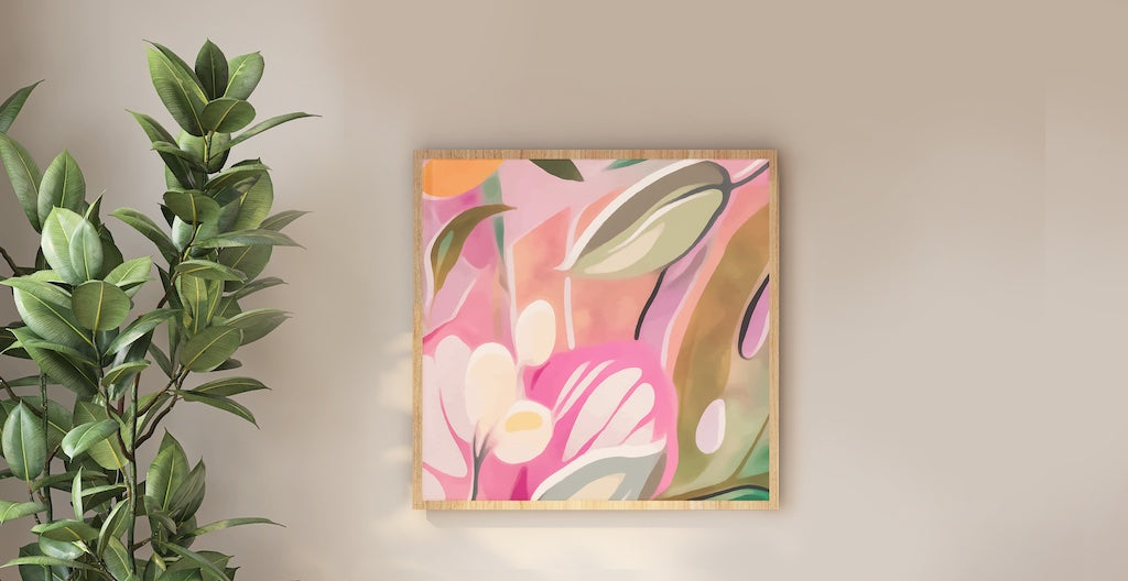 Colourful Botanical Abstract Kitchen Wall Art. 