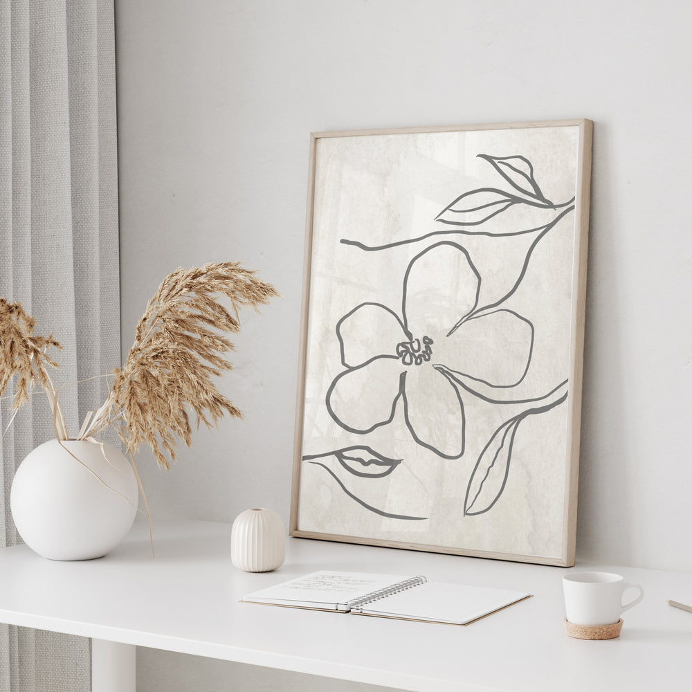 Blossom Hand Sketch 02 - Botanic and Minimalist Wall Art