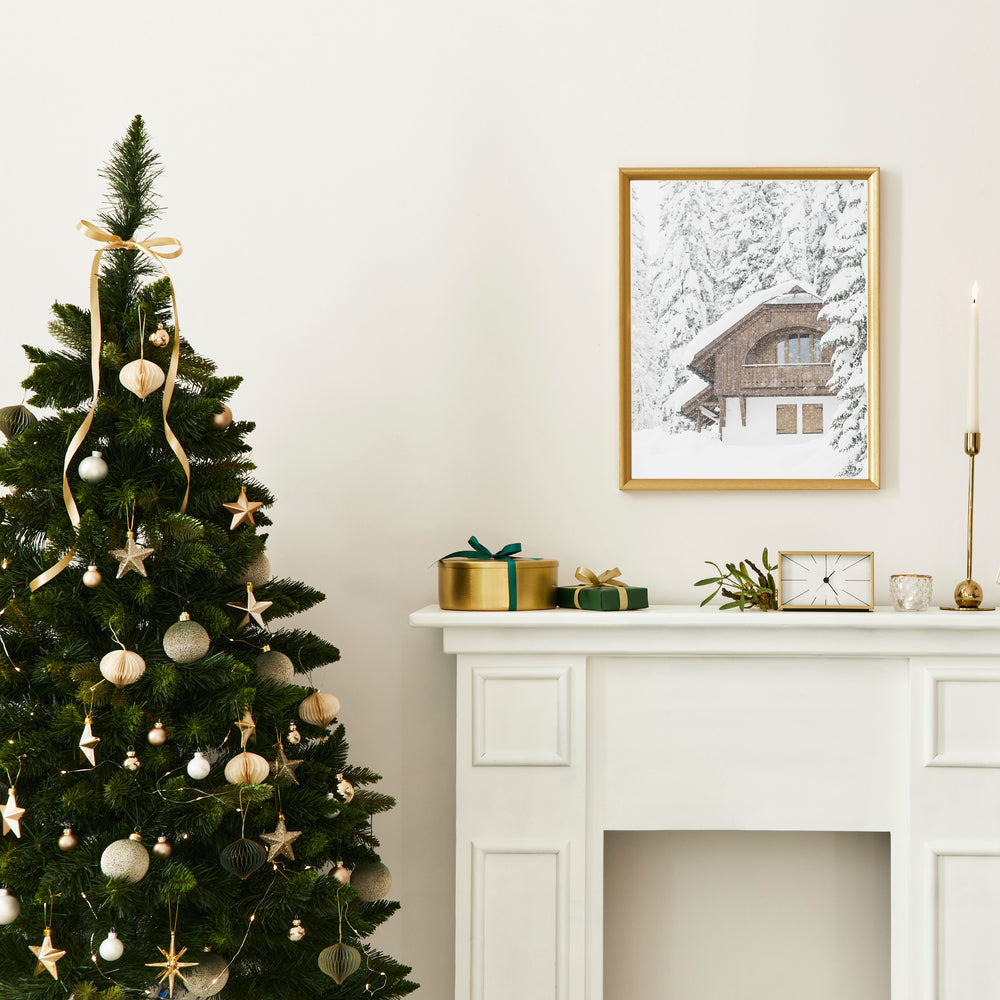 Cabin In The Snow Photographic Print - Tranquil and Serene