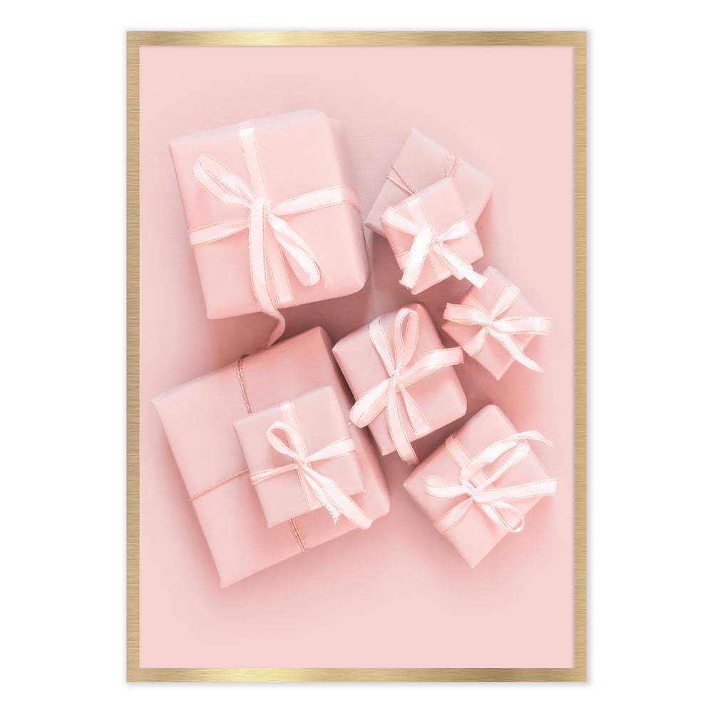 For You Pretty Pink Christmas Presents Festive Print