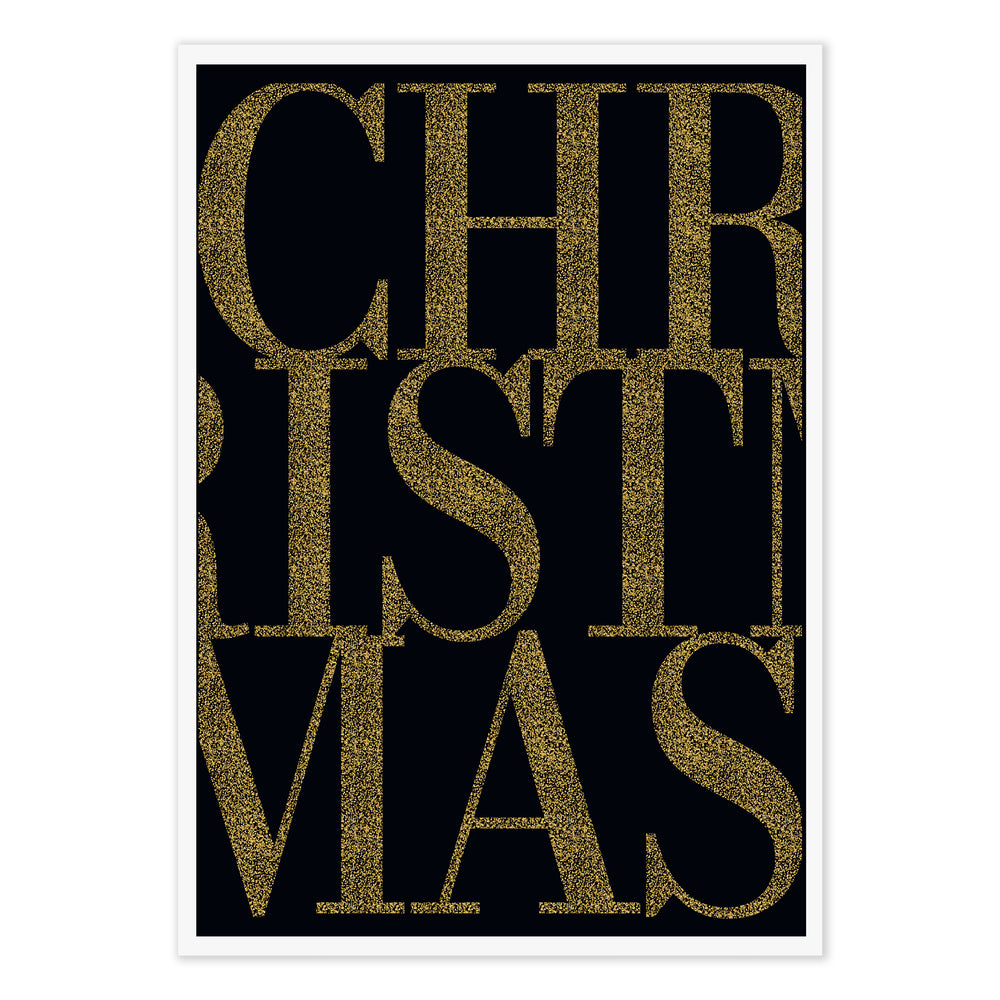 Golden Christmas Festive Print