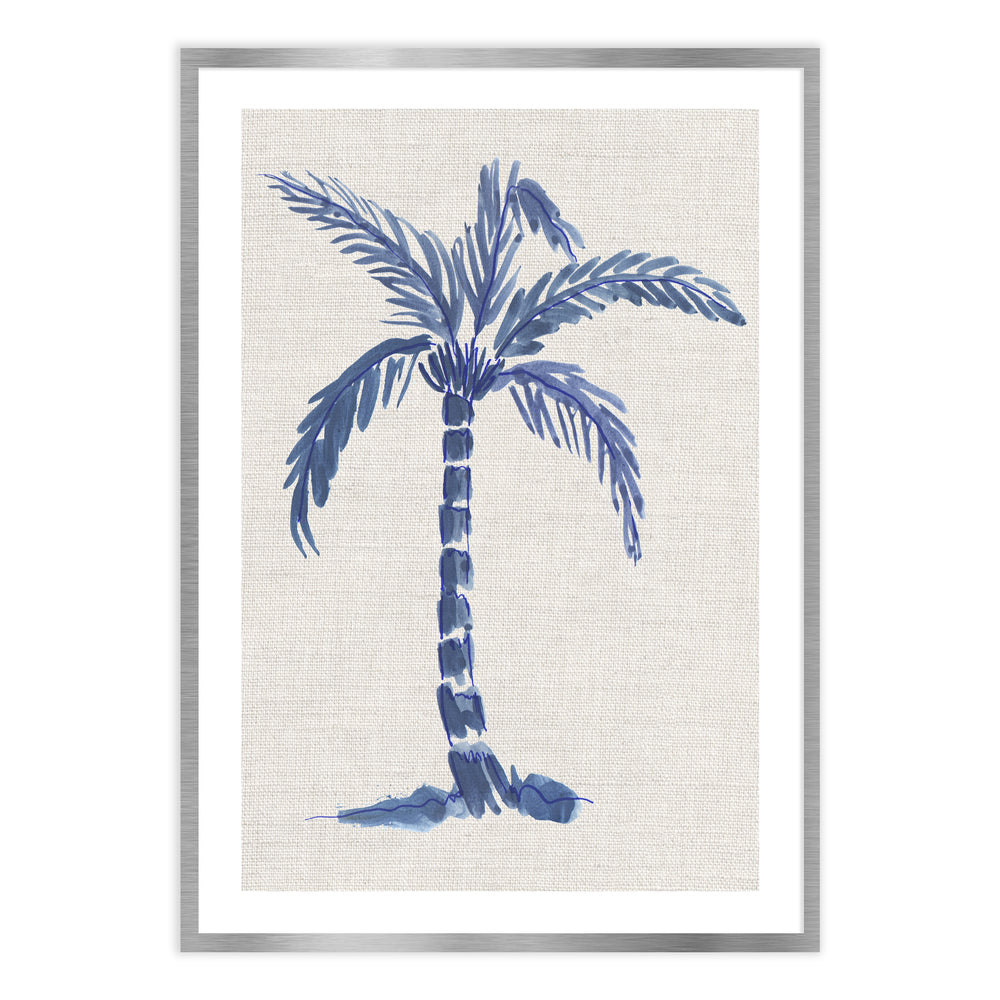 Inky Blue Palm Study Print 01