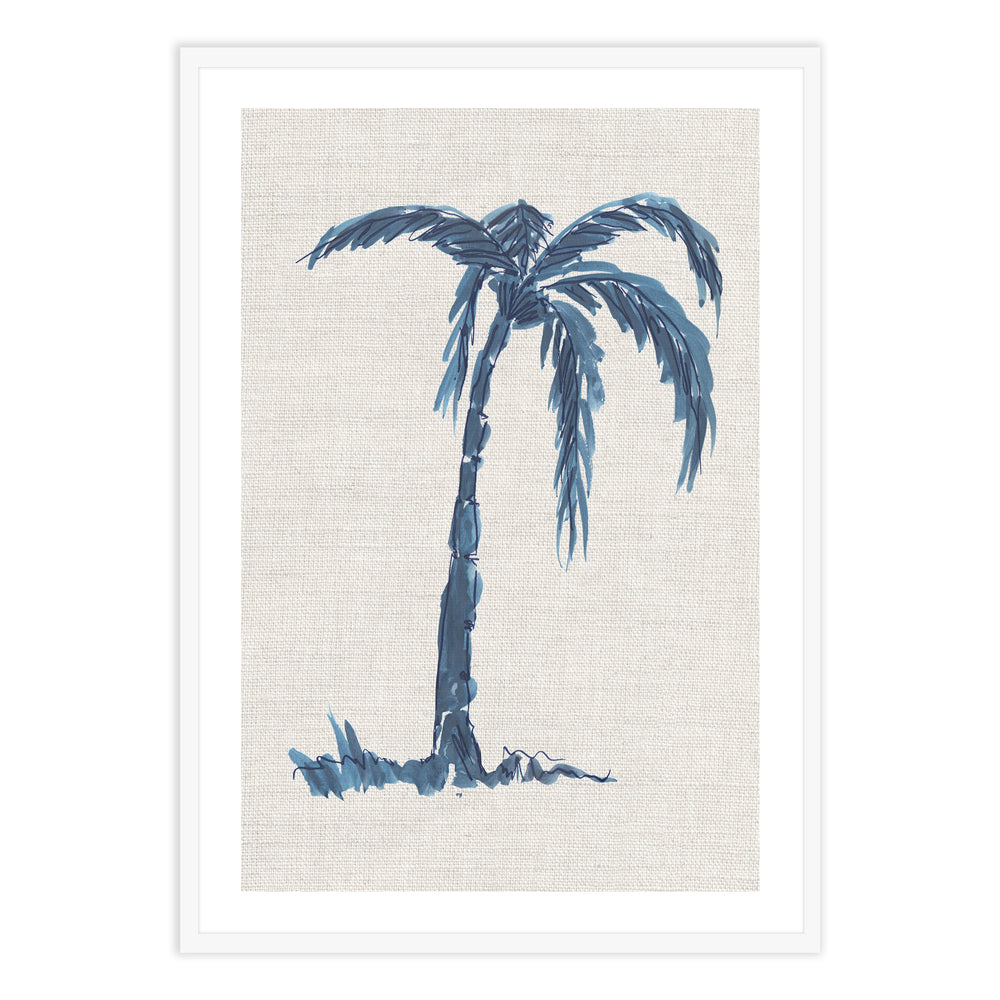 Inky Blue Palm Study Print 02