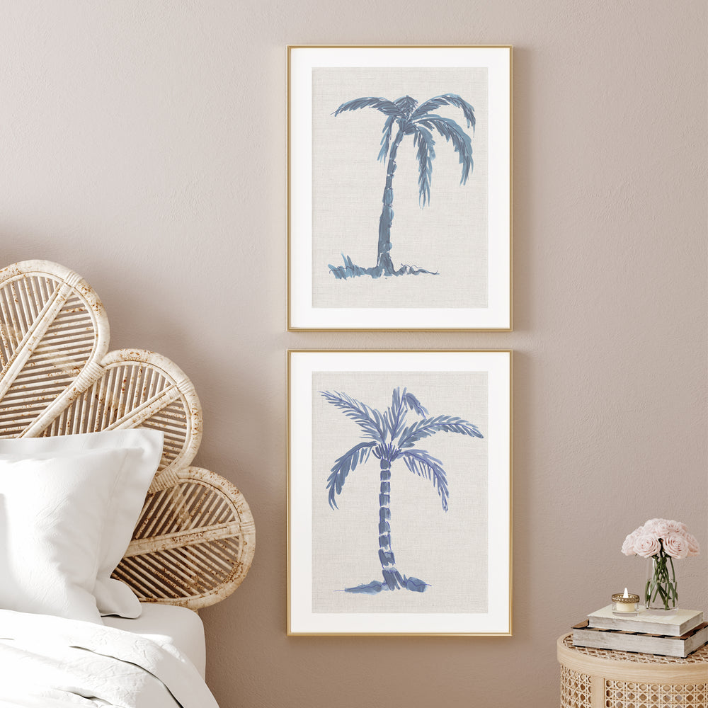 Inky Blue Palm Study Print 02