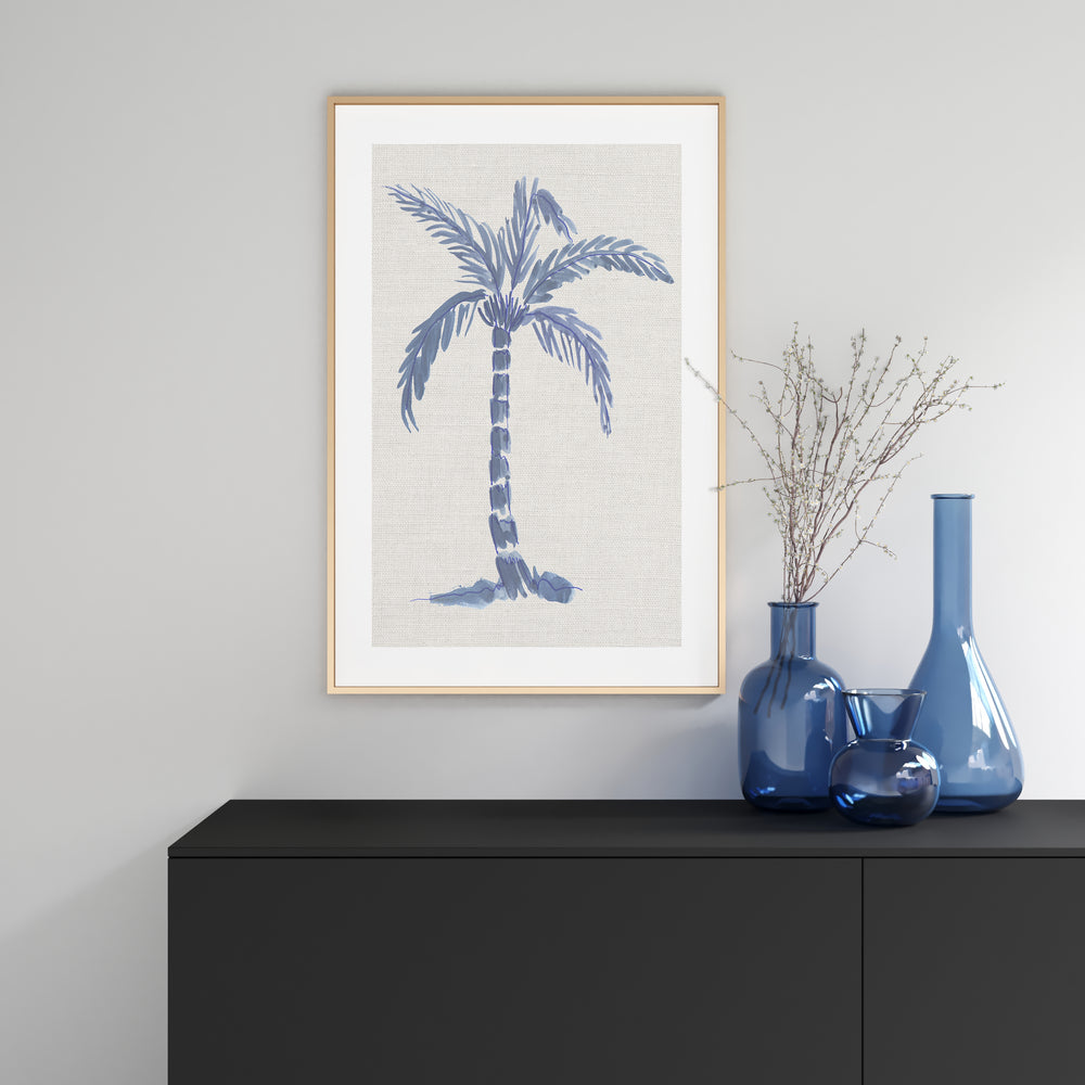 Inky Blue Palm Study Print 01