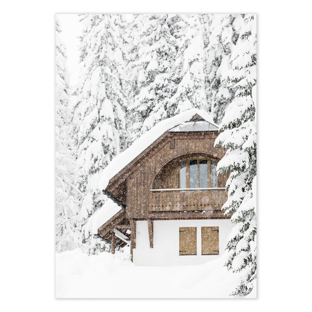 Cabin In The Snow Photographic Print - Tranquil and Serene