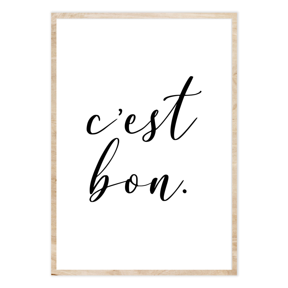 C'est Bon Black and White Graphic Print