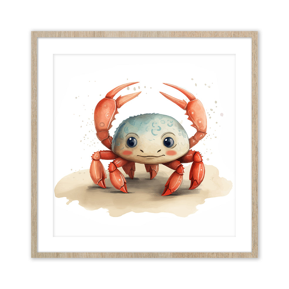 Cute Crab Kids Wall Art