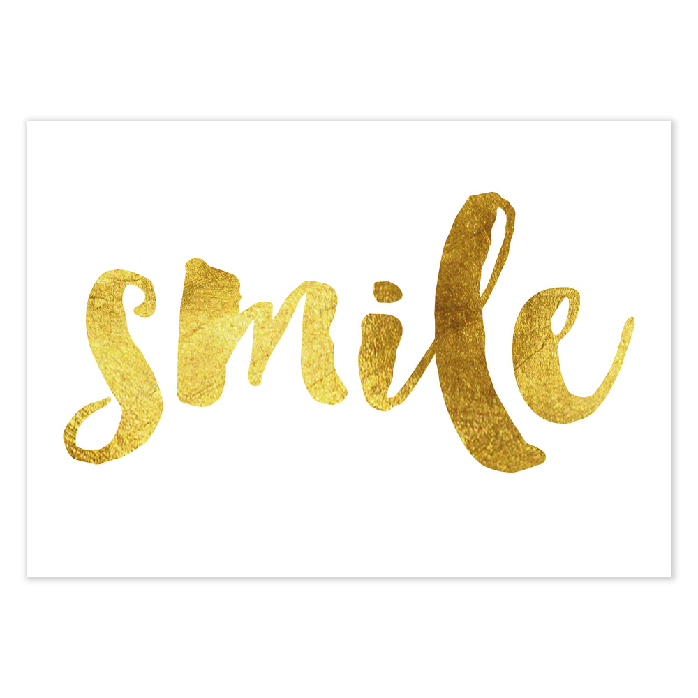 Ellisimo - Gold Smile Festive Print for Holiday Decor