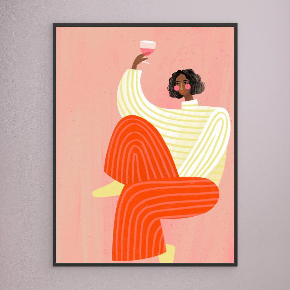 The Woman with the glass of wine by Bea Müller