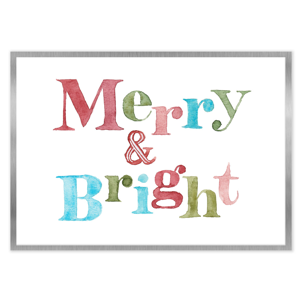 The Merry And Bright Festive Typography Christmas Print