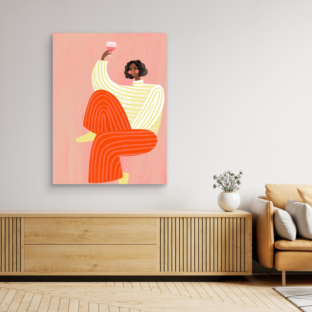 The Woman with the glass of wine by Bea Müller