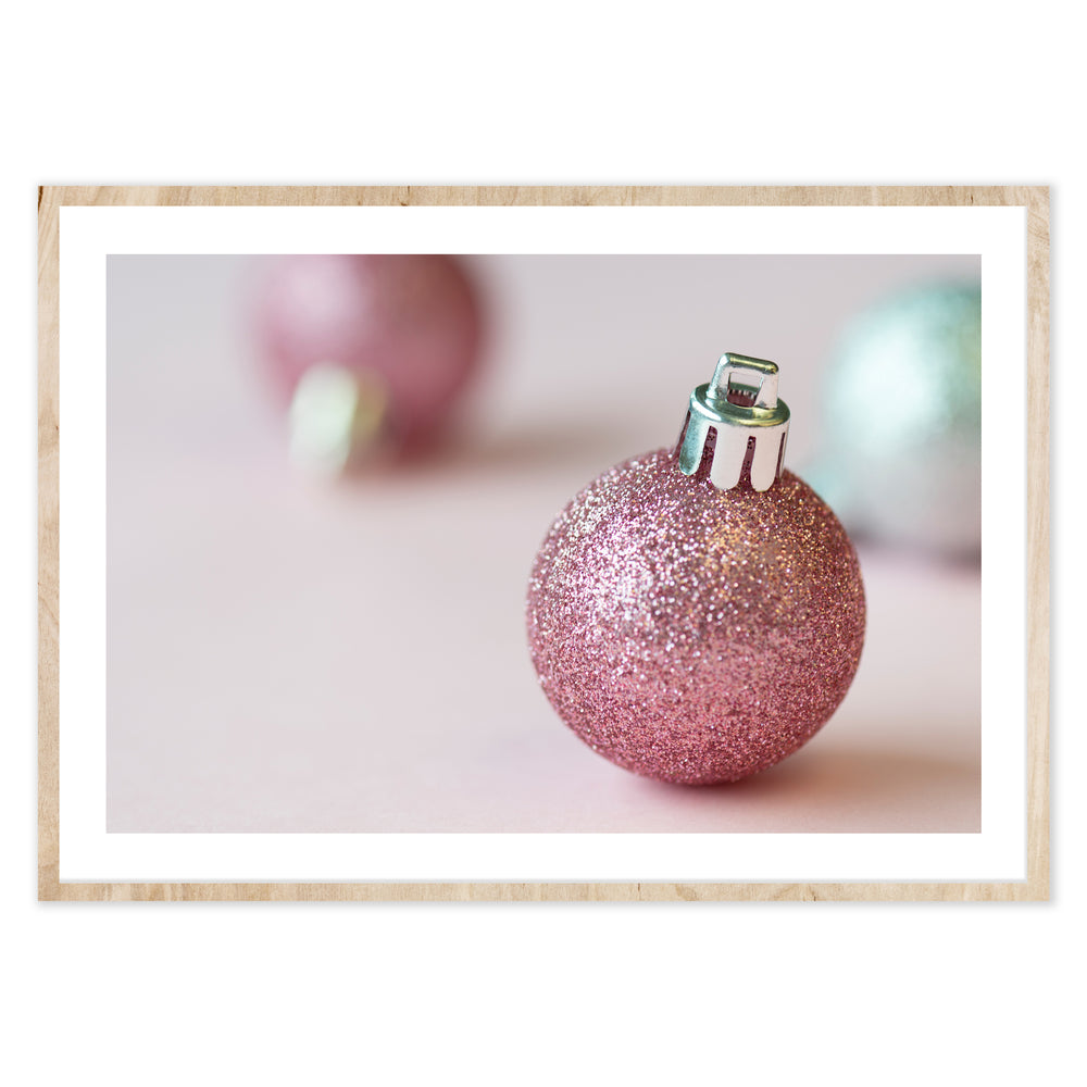 Pink Bauble Festive Photographic Print