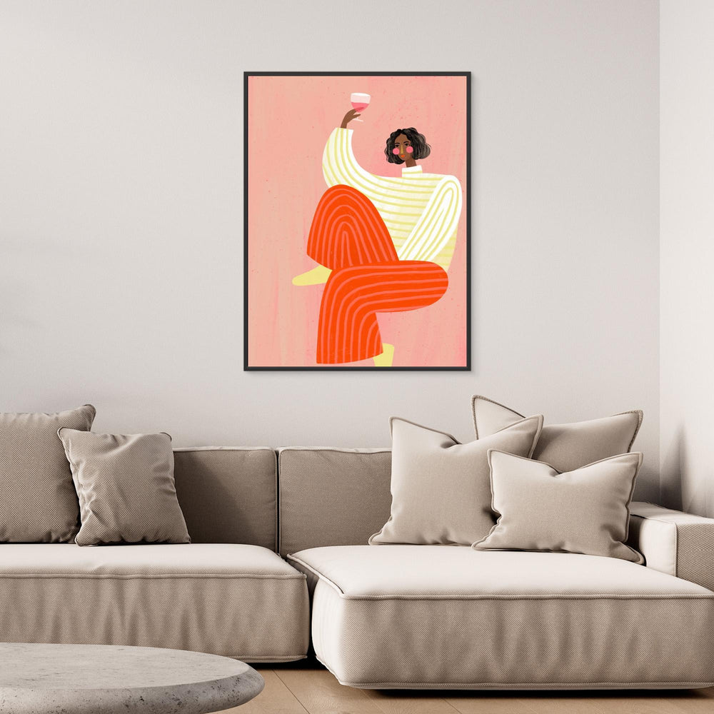 The Woman with the glass of wine by Bea Müller