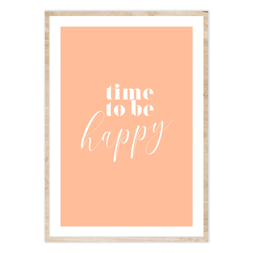 Time To Be Happy Peach Graphic Print