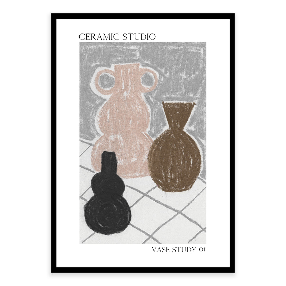 Ceramic Studio Vase Study 01 - Hand Drawn Wall Art Print