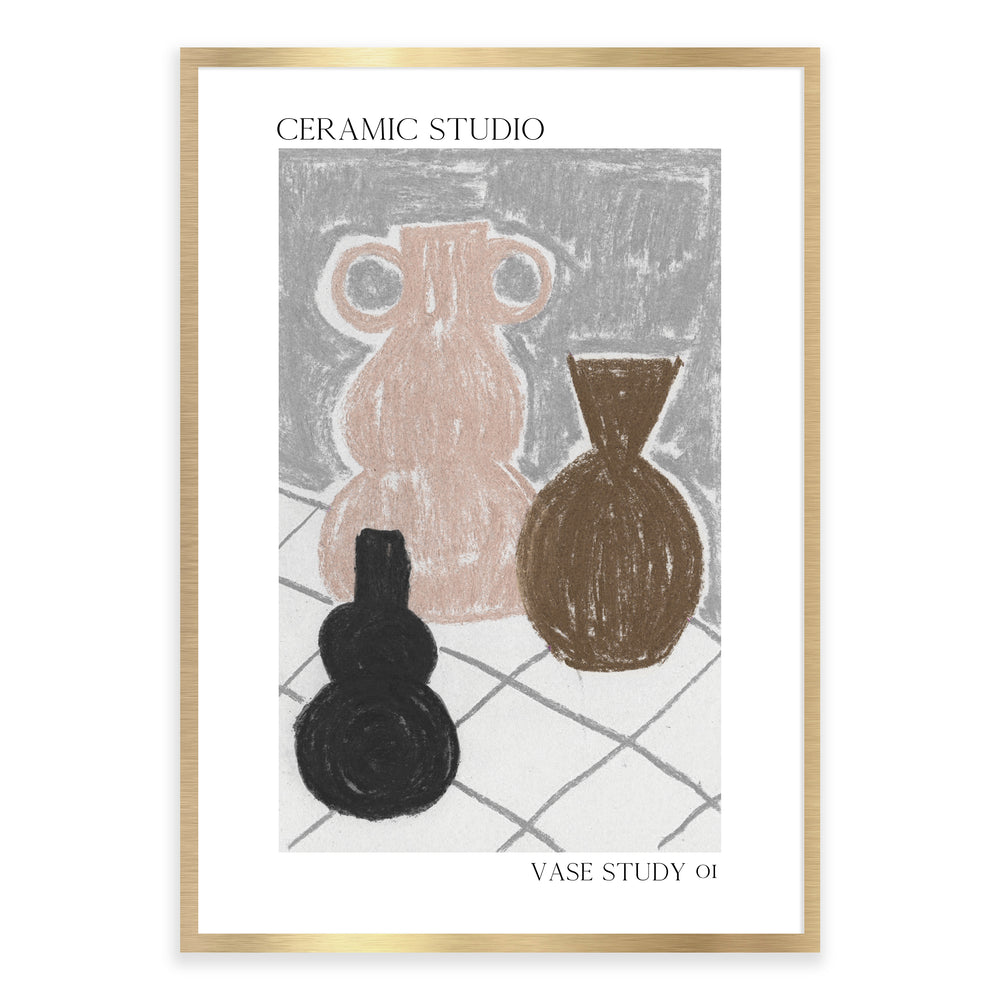 Ceramic Studio Vase Study 01 - Hand Drawn Wall Art Print