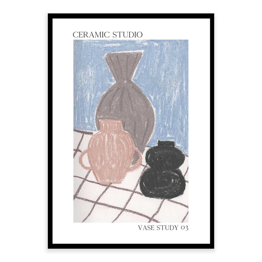 Ceramic Studio Vase Study 03 - Hand Drawn Wall Art Print