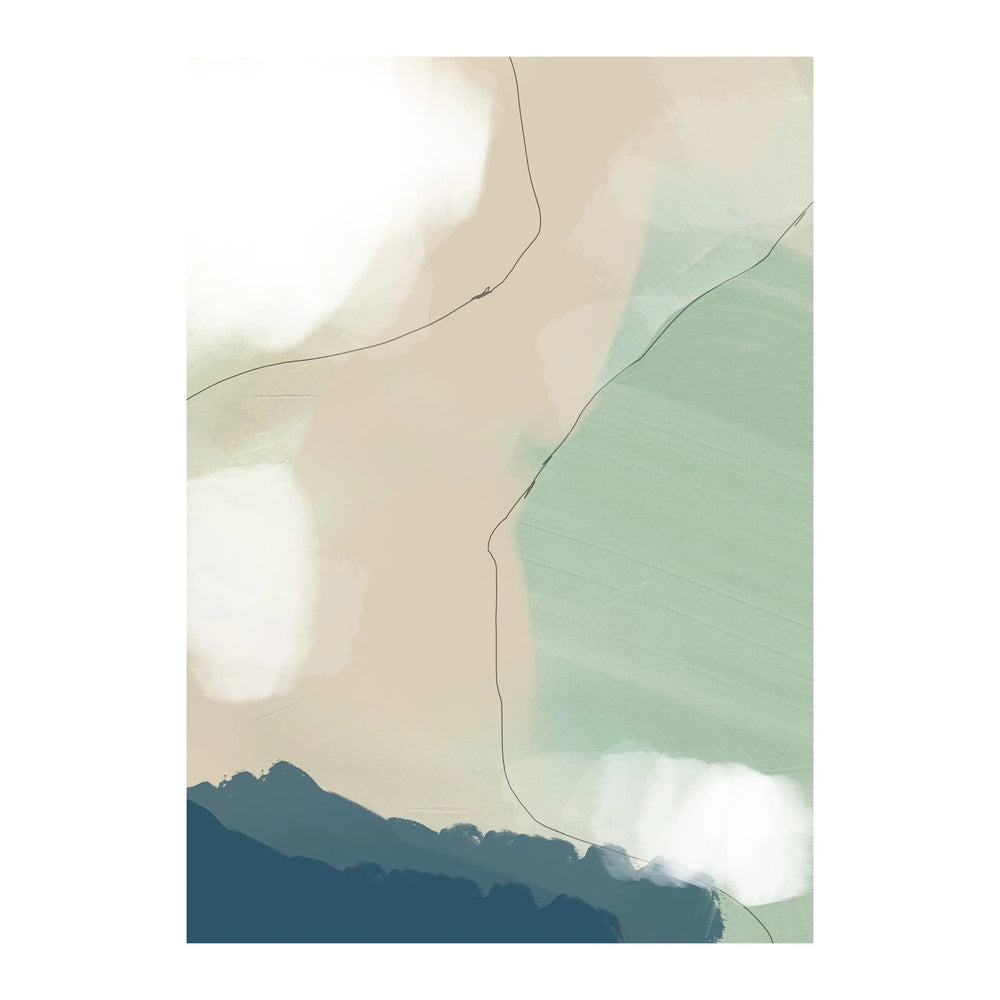 Aqua Abstract 01 Print - Serene and Calming Wall Art