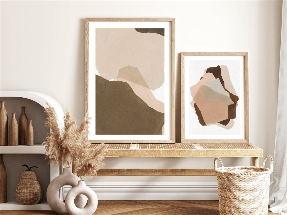 Collage Art 01 - Earthy Rustic Abstract Wall Art