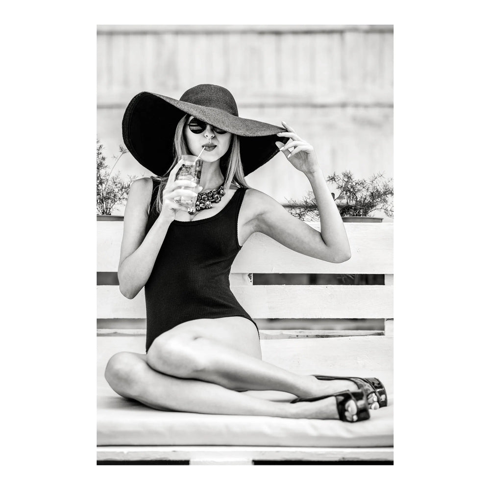 Poolside Black and White Photographic Print