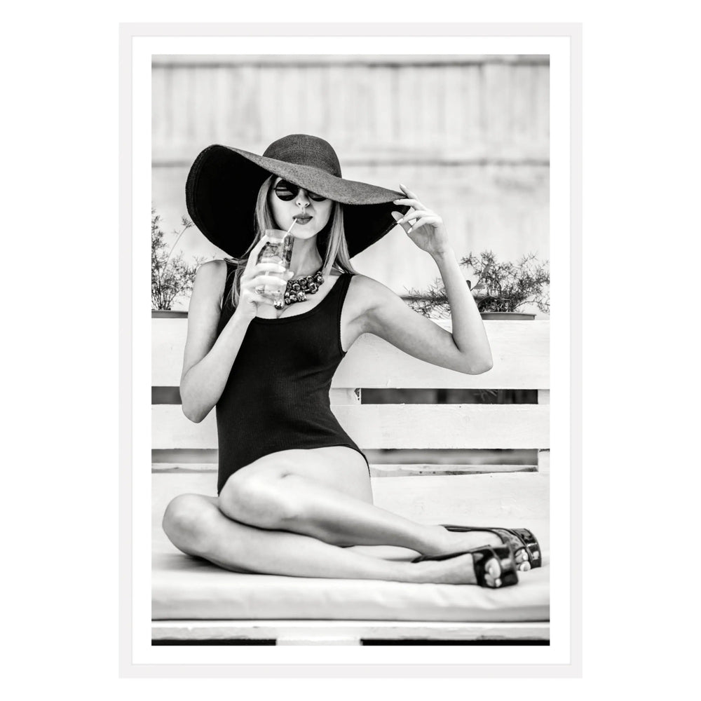 Poolside Black and White Photographic Print