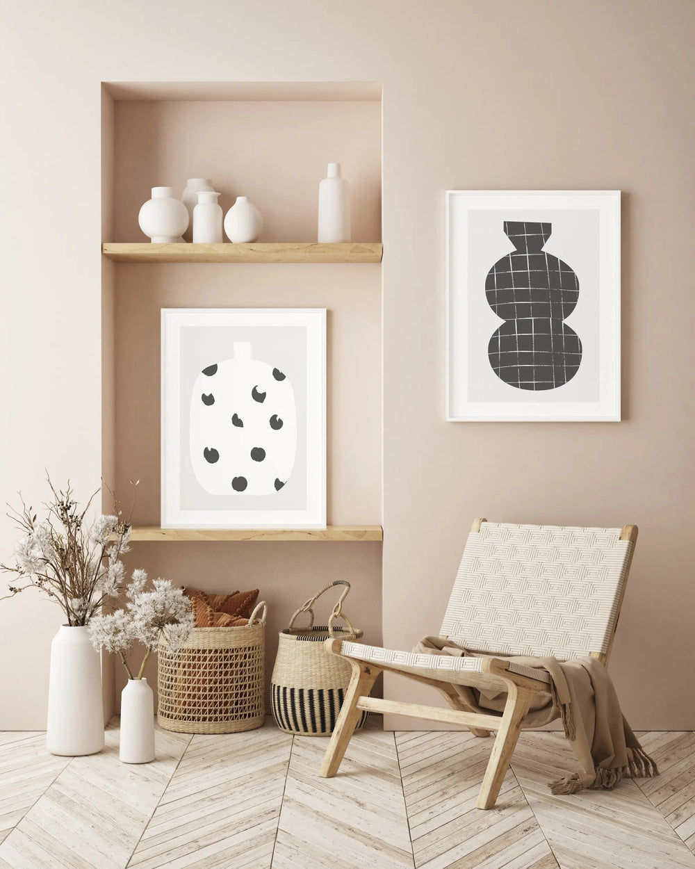 Check Vase Geometric Print - Simple and Sophisticated