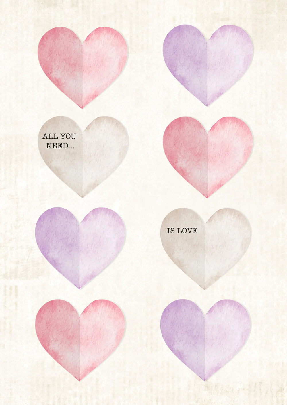 All You Need Pastel Watercolour Wall Art