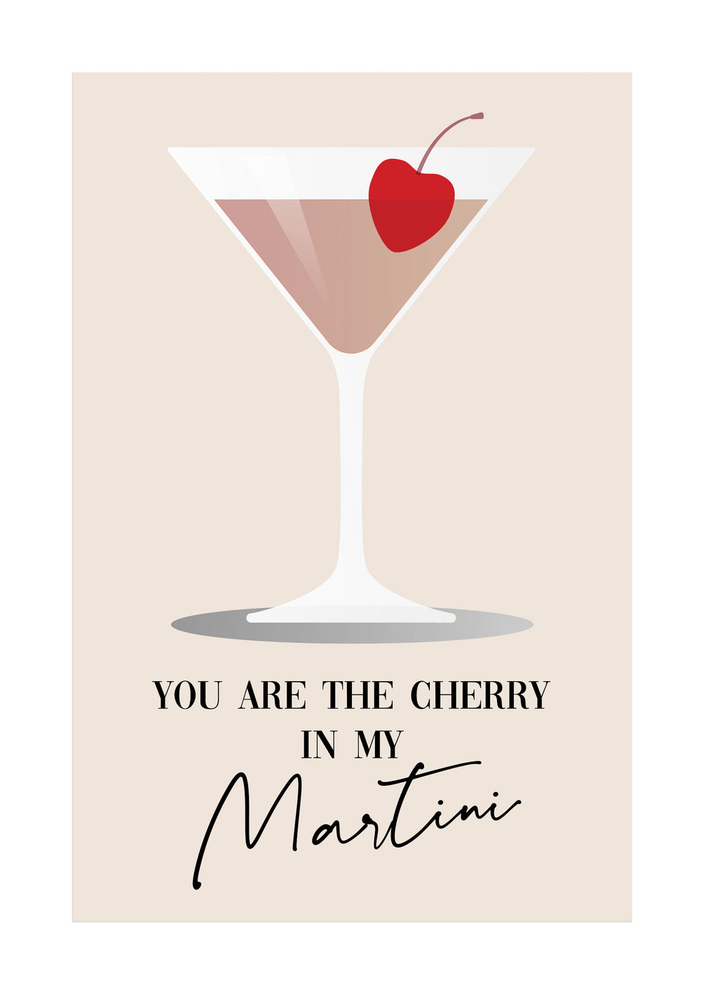Cherry Martini Playful Print - Fun and Modern Art