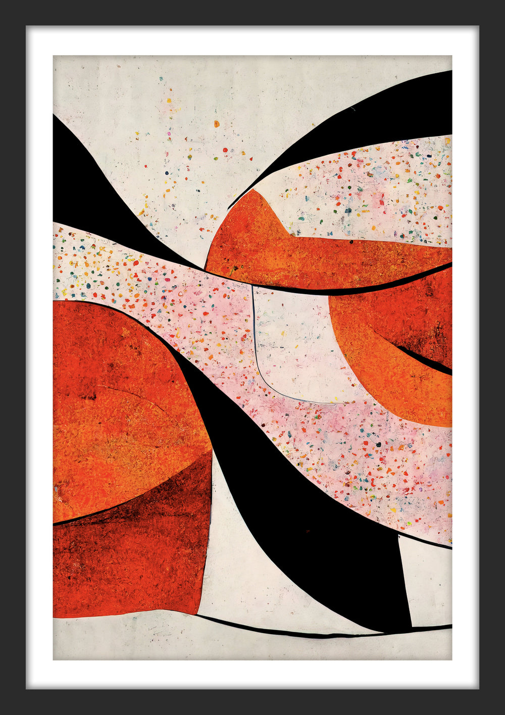Red and Black Abstract Print