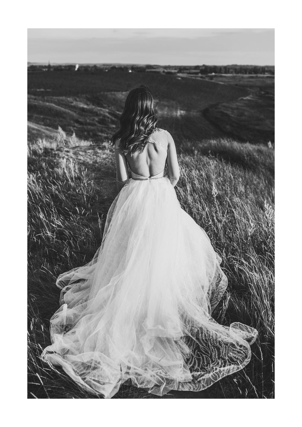 Country Girl Black and White Photographic Print - Modern Elegance