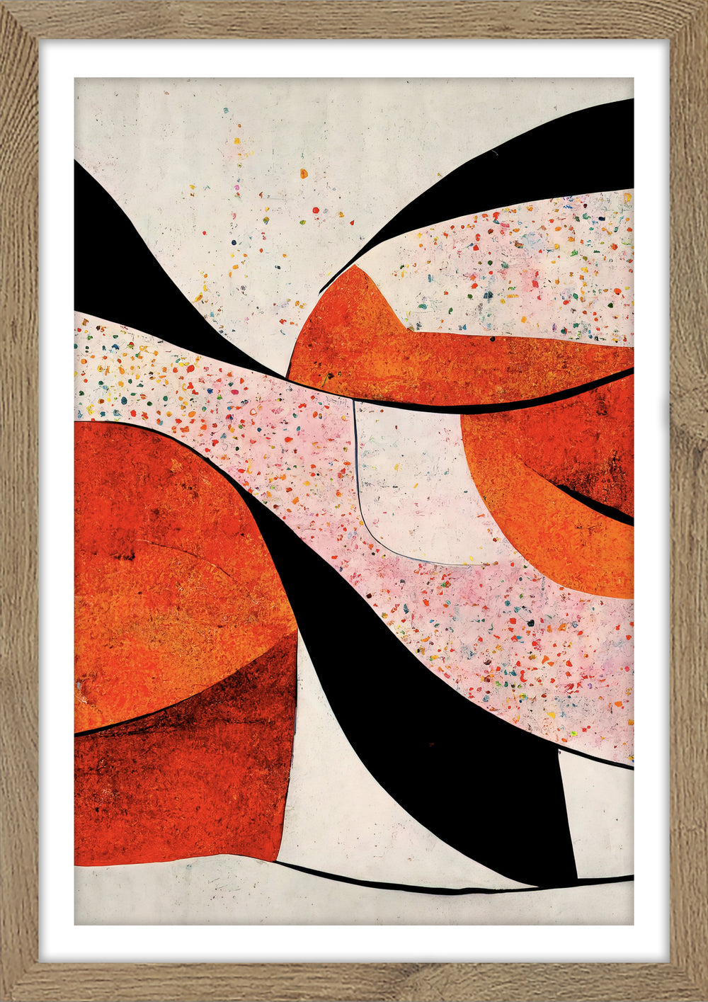 Red and Black Abstract Print