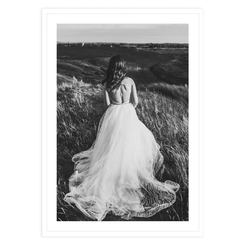 Country Girl Black and White Photographic Print - Modern Elegance