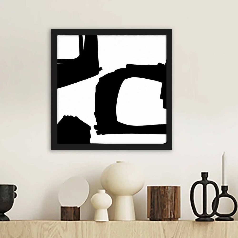Black and White Abstract Wall Art 03 - Monochrome and Geometrical Art