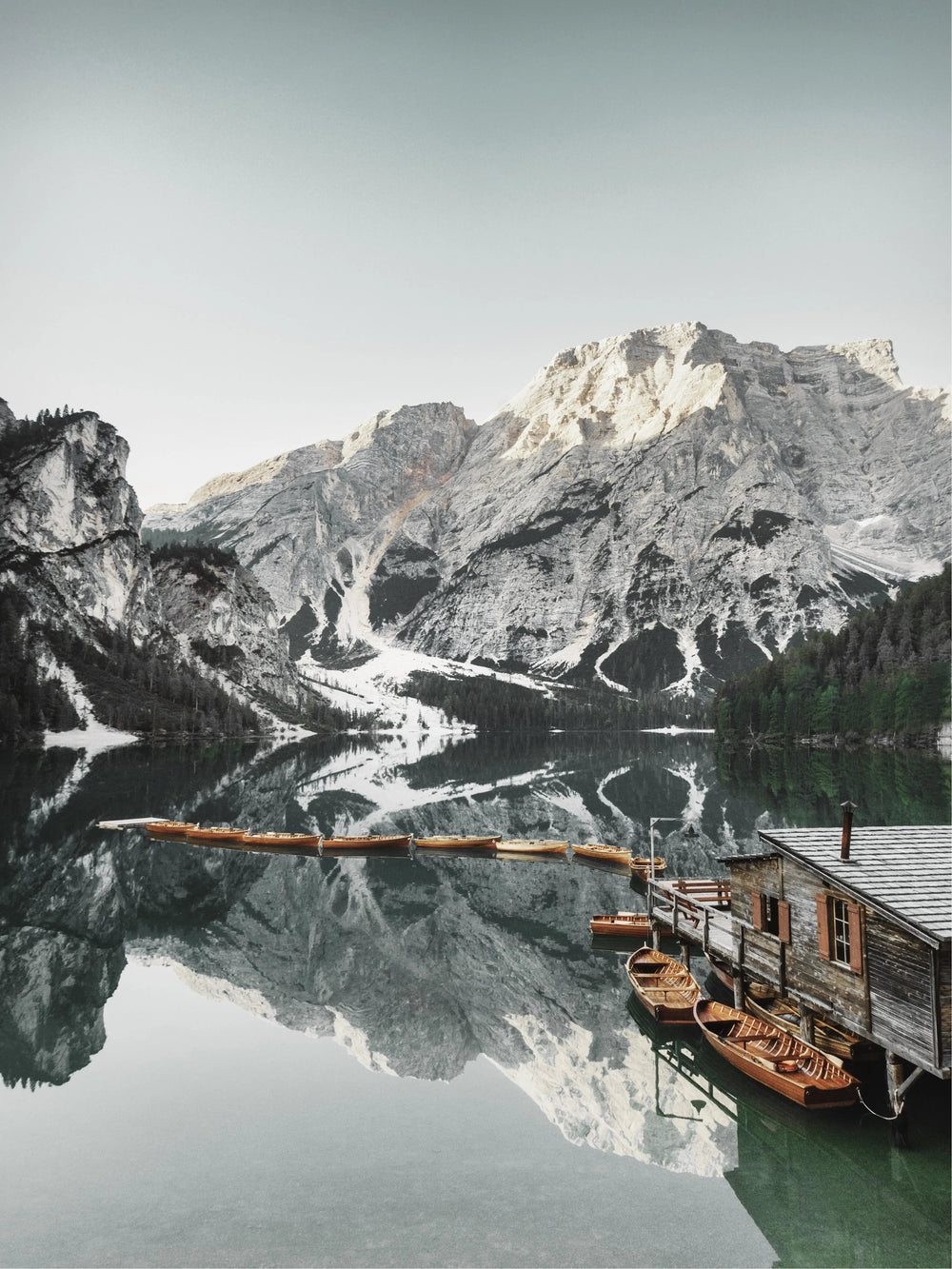 Boats in Lake Photographic Print - Tranquil and Serene Wall Art
