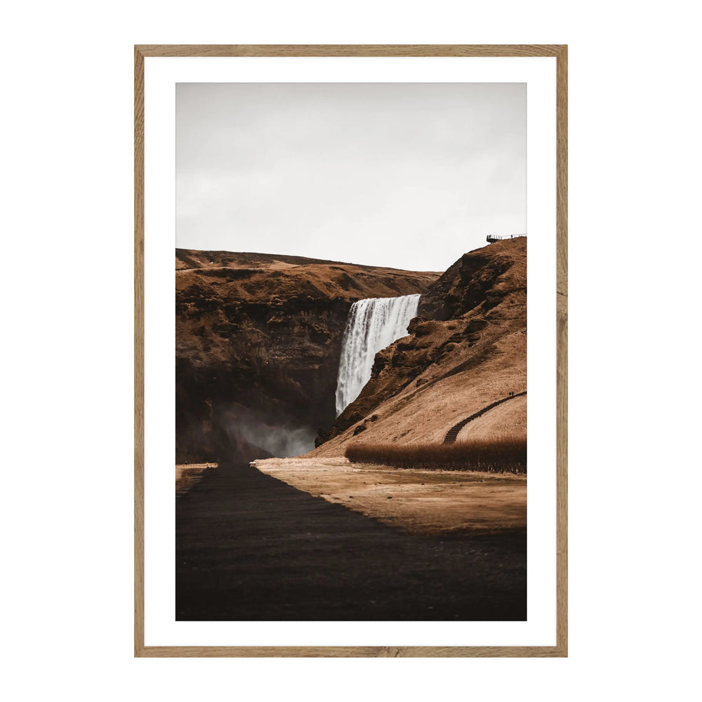 Autumn Waterfalls Photographic Landscape Print - Earthy and Elegant